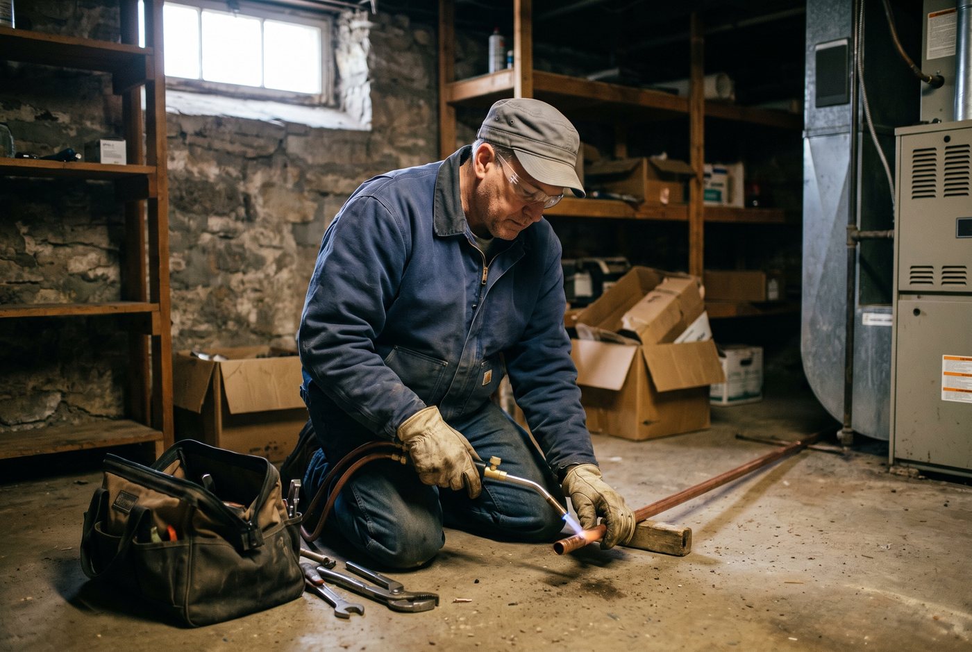 Fixing a burst pipe
